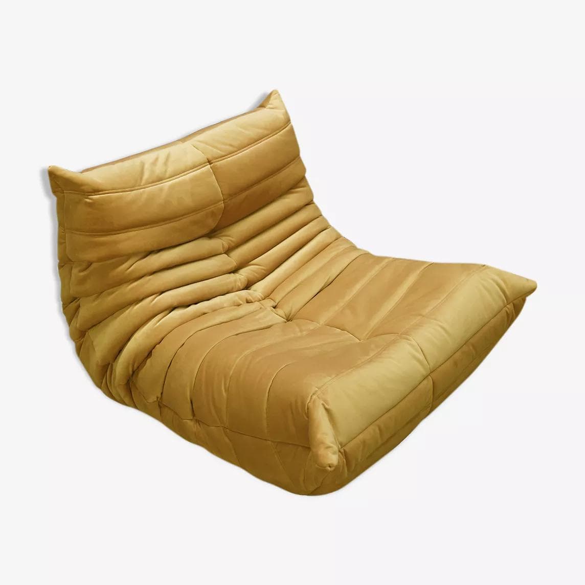 Fotel wypoczynkowy Togo, velvet musztardowy żółty - 165100