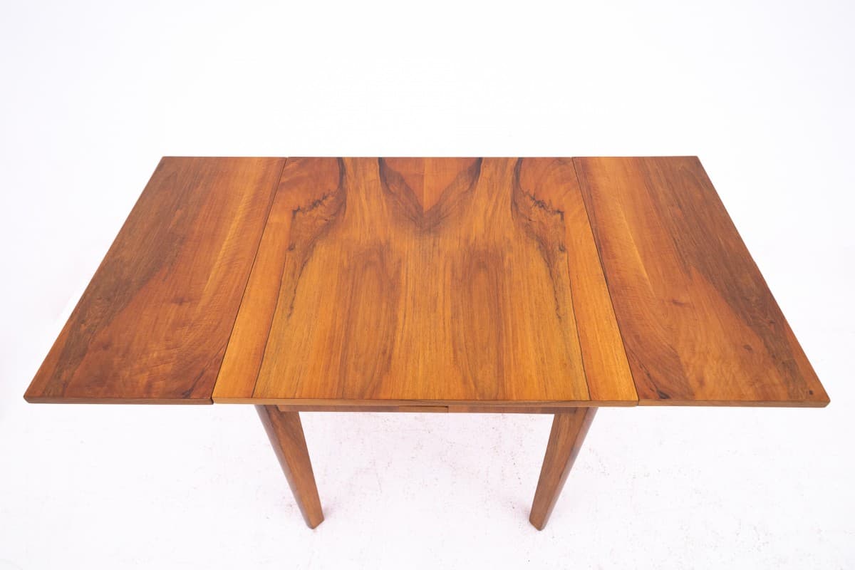 Walnut Square Art Deco Table, Poland, 1940s - 49646