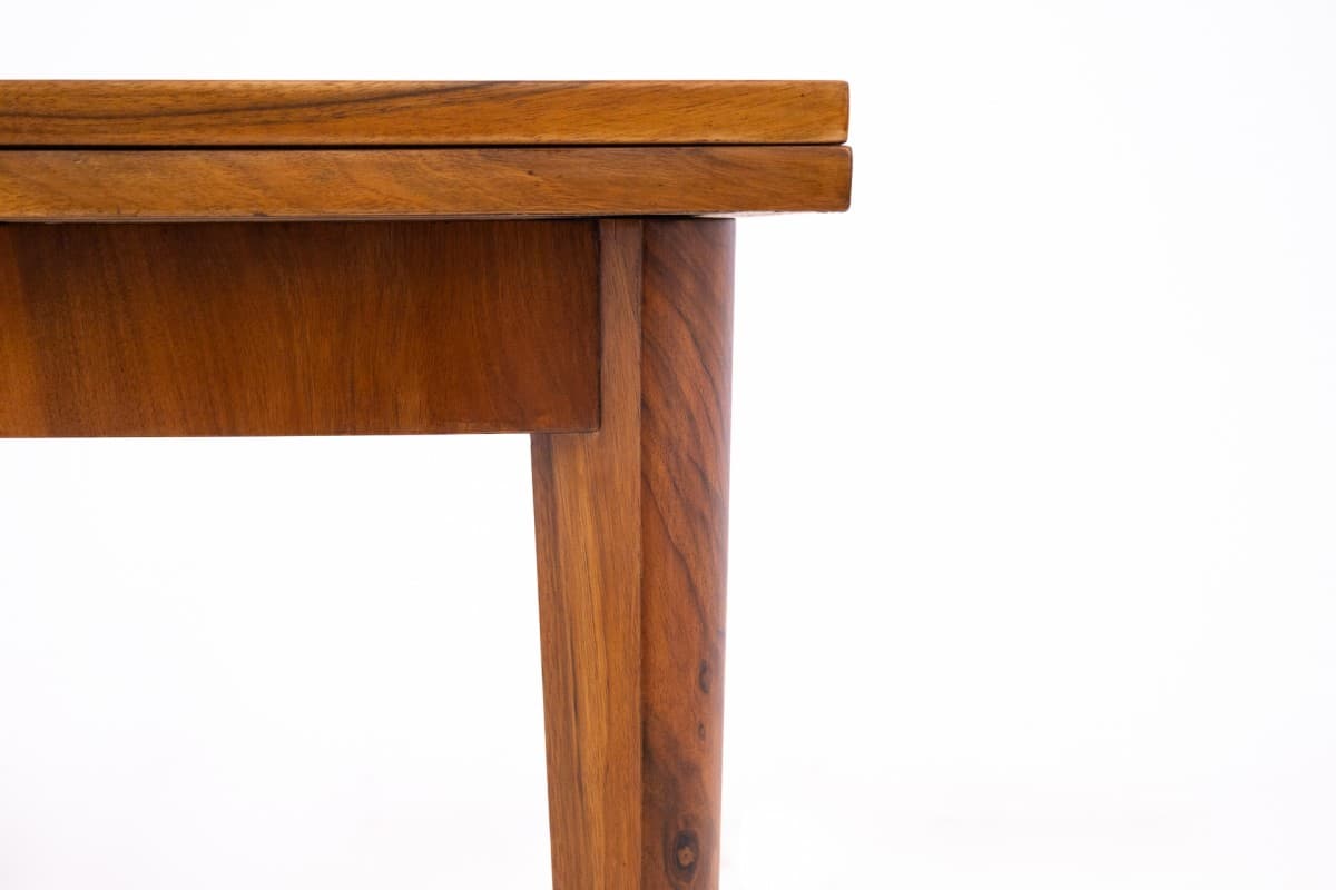 Walnut Square Art Deco Table, Poland, 1940s - 49643