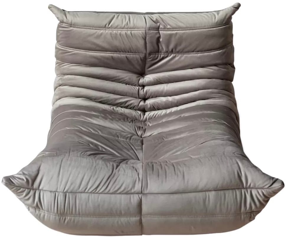 Fotel wypoczynkowy Togo, velvet szary ciepły