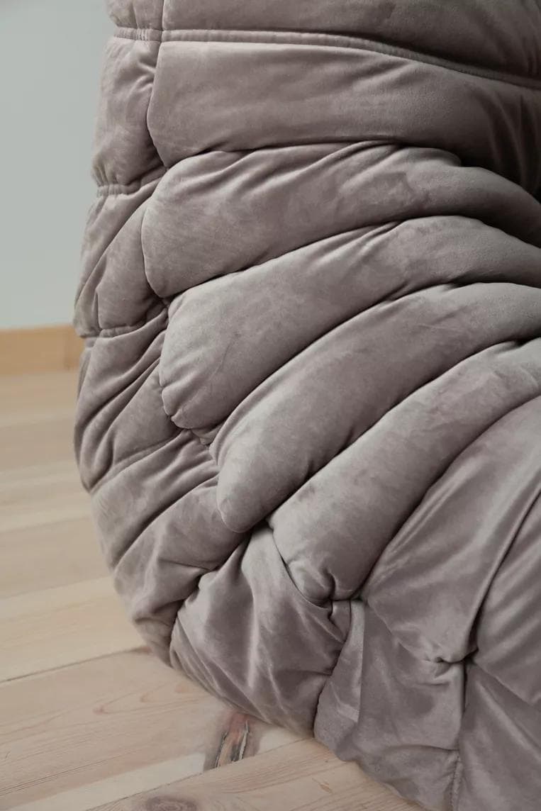 Fotel wypoczynkowy Togo, velvet szary ciepły - 165221