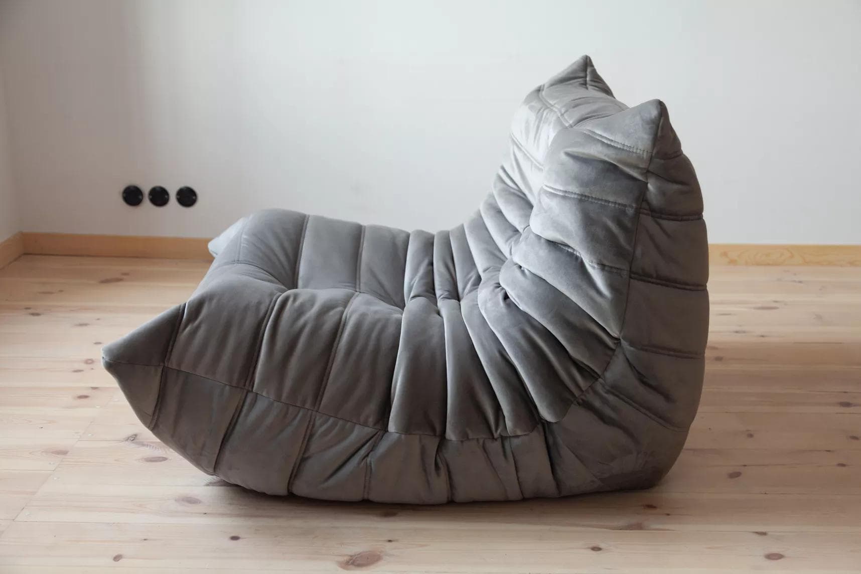 Fotel wypoczynkowy Togo, velvet szary srebrny - 165669