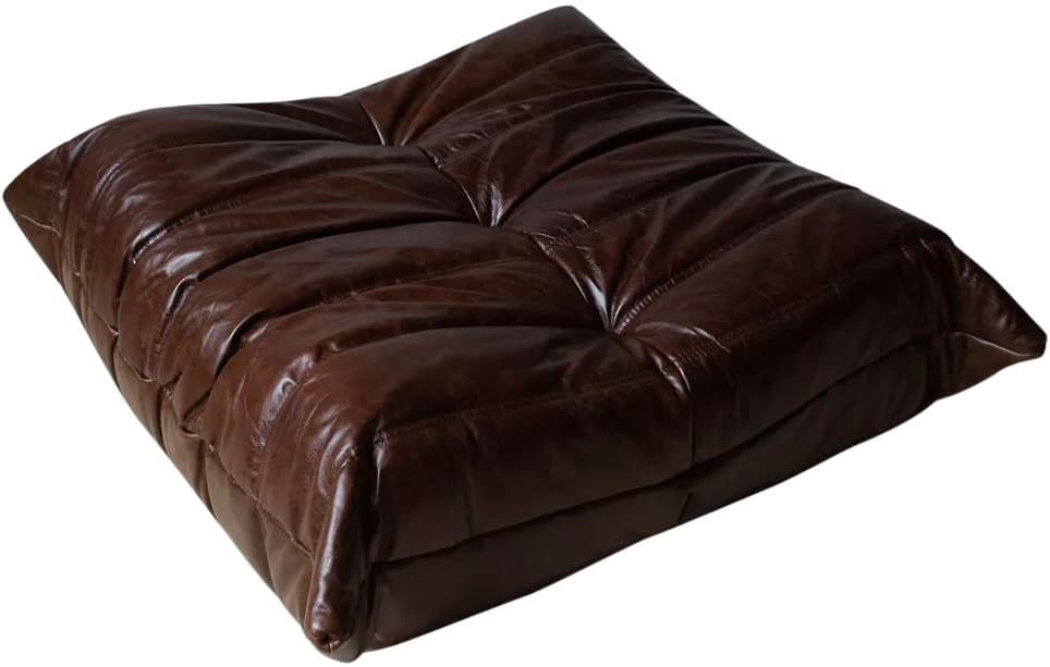 Podnóżek Togo, skóra brązowa dark shiny - 59660