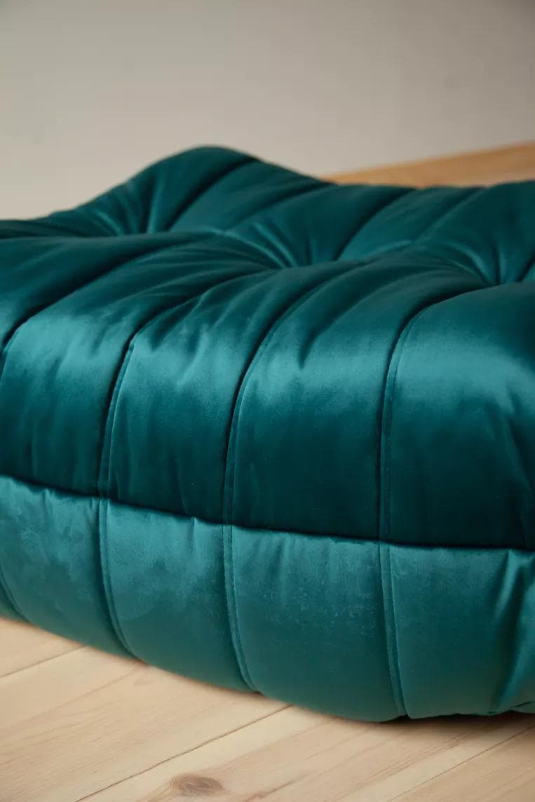 Podnóżek Togo, velvet zielony cyraneczka - 165965