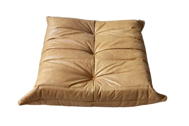 Podnóżek Togo, skóra brązowa camel - WYMIARY