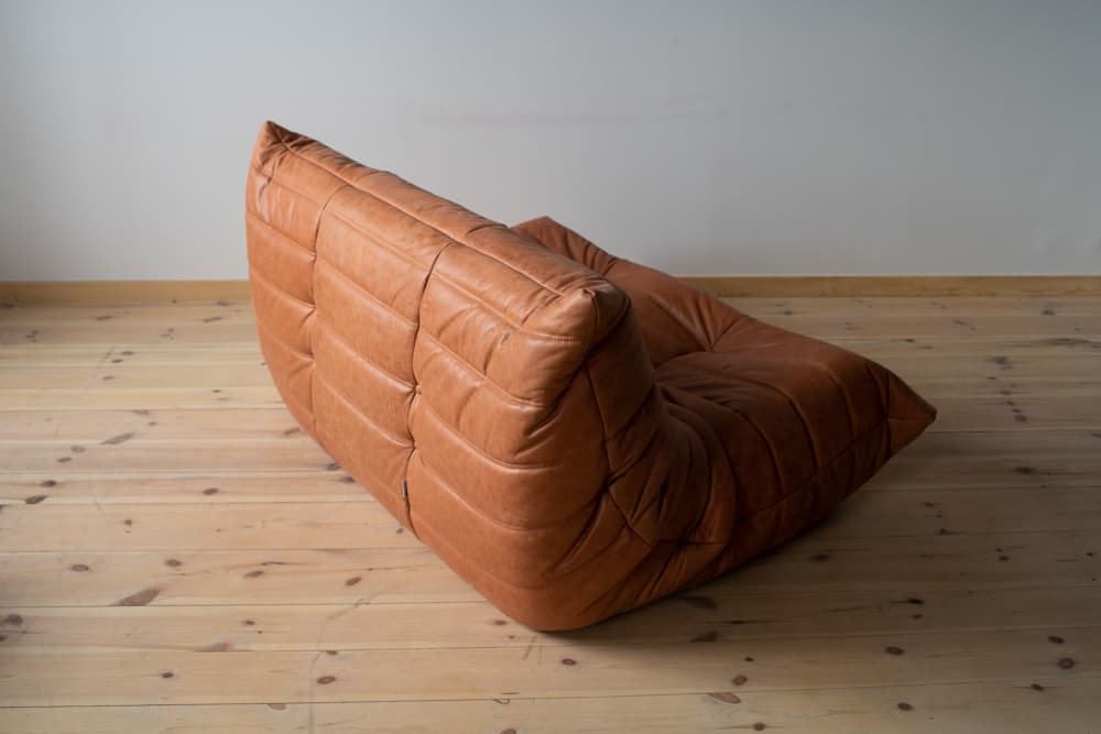 Sofa Togo dwuosobowa, skóra brązowa peach - 165587