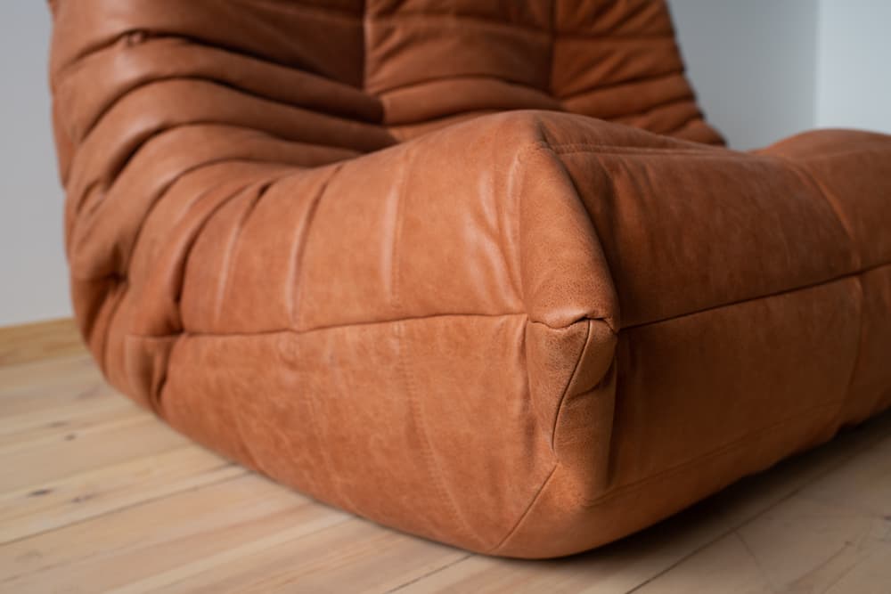 Sofa Togo dwuosobowa, skóra brązowa peach - 165593