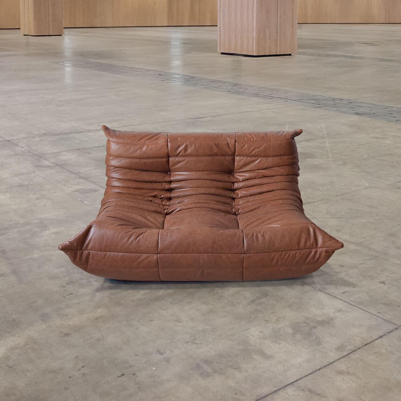 Sofa Togo dwuosobowa, skóra brązowa kentucky - 165424