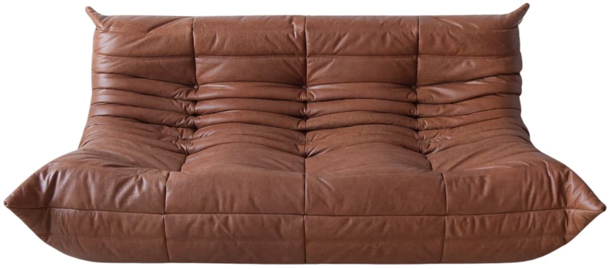 Sofa Togo trzyosobowa, skóra brązowa kentucky - 65435
