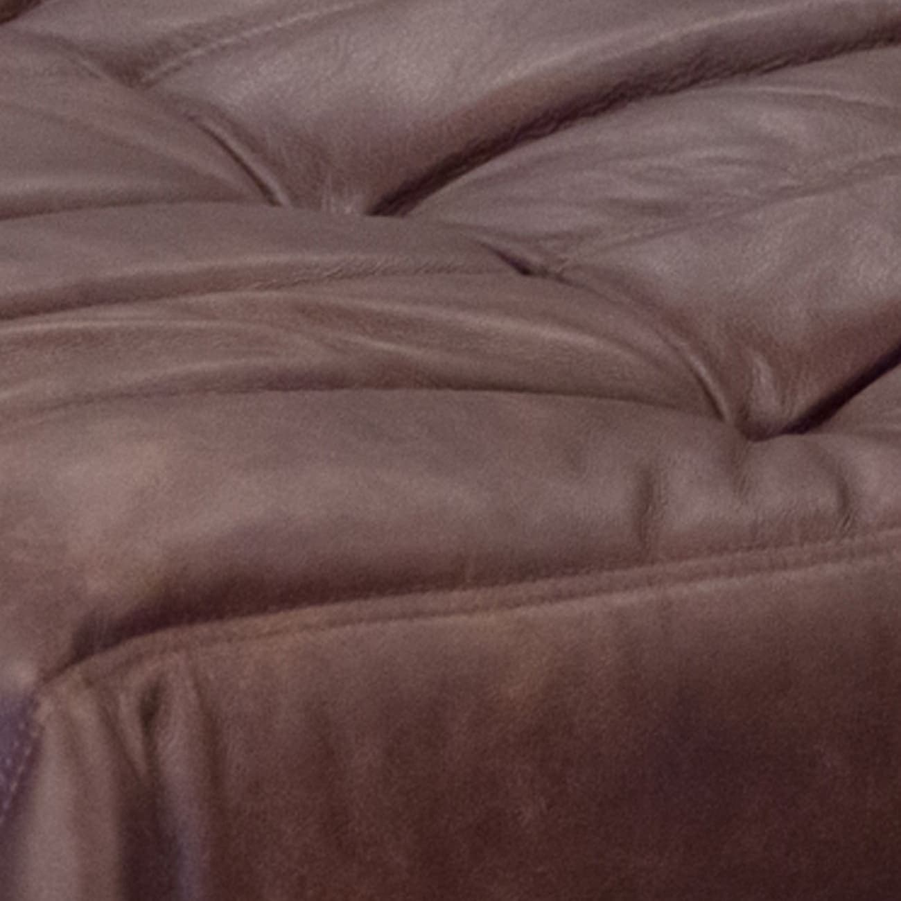 Podnóżek Togo, skóra czekoladowy brąz - 165944