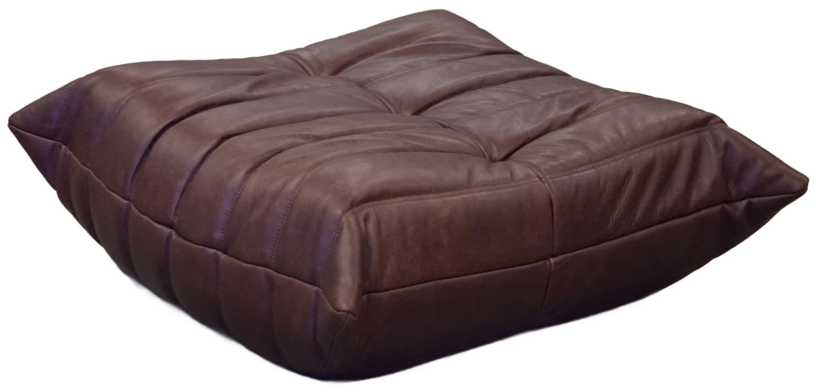 Podnóżek Togo, skóra czekoladowy brąz - 59474