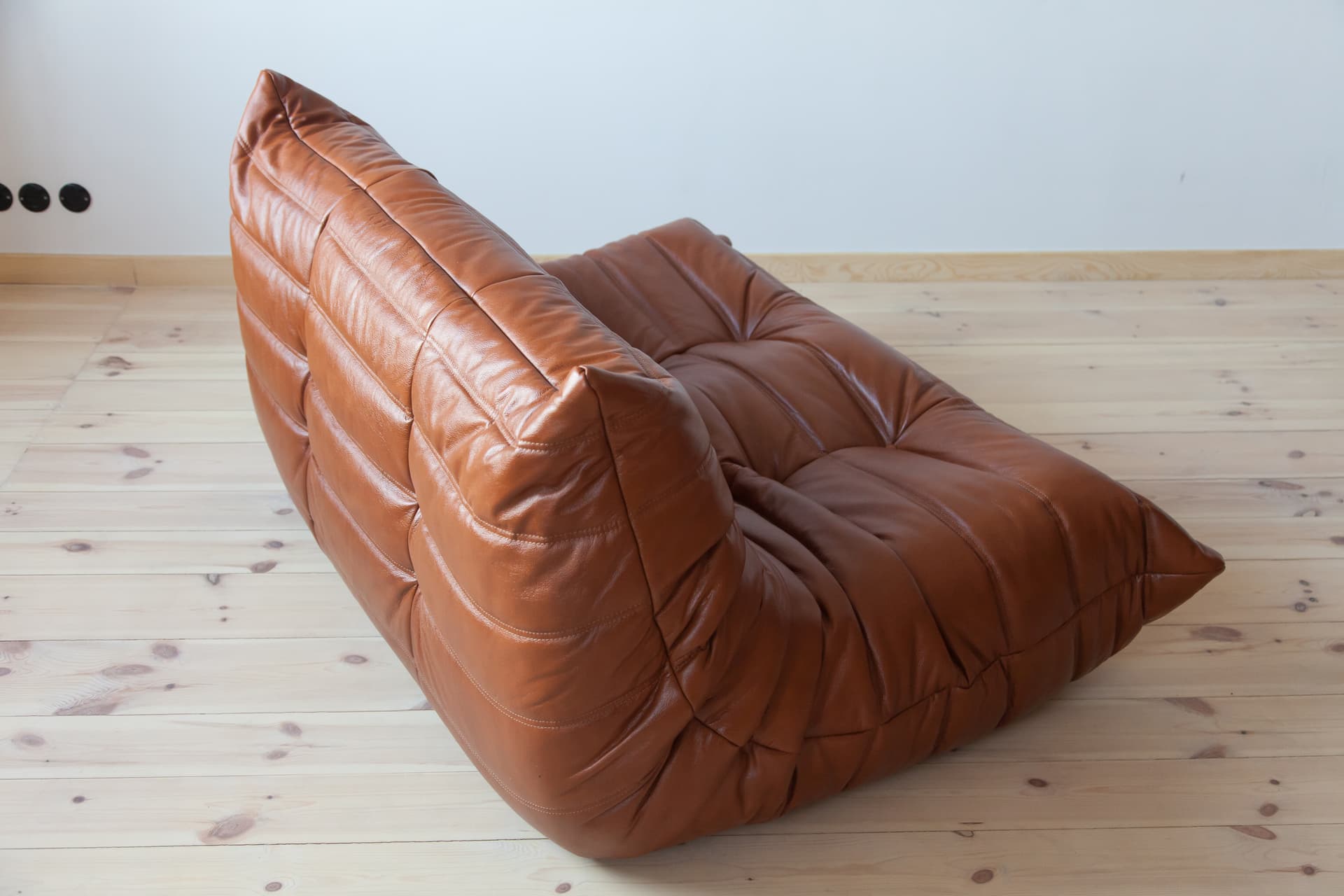 Sofa Togo dwuosobowa, skóra brązowa whisky - 166007