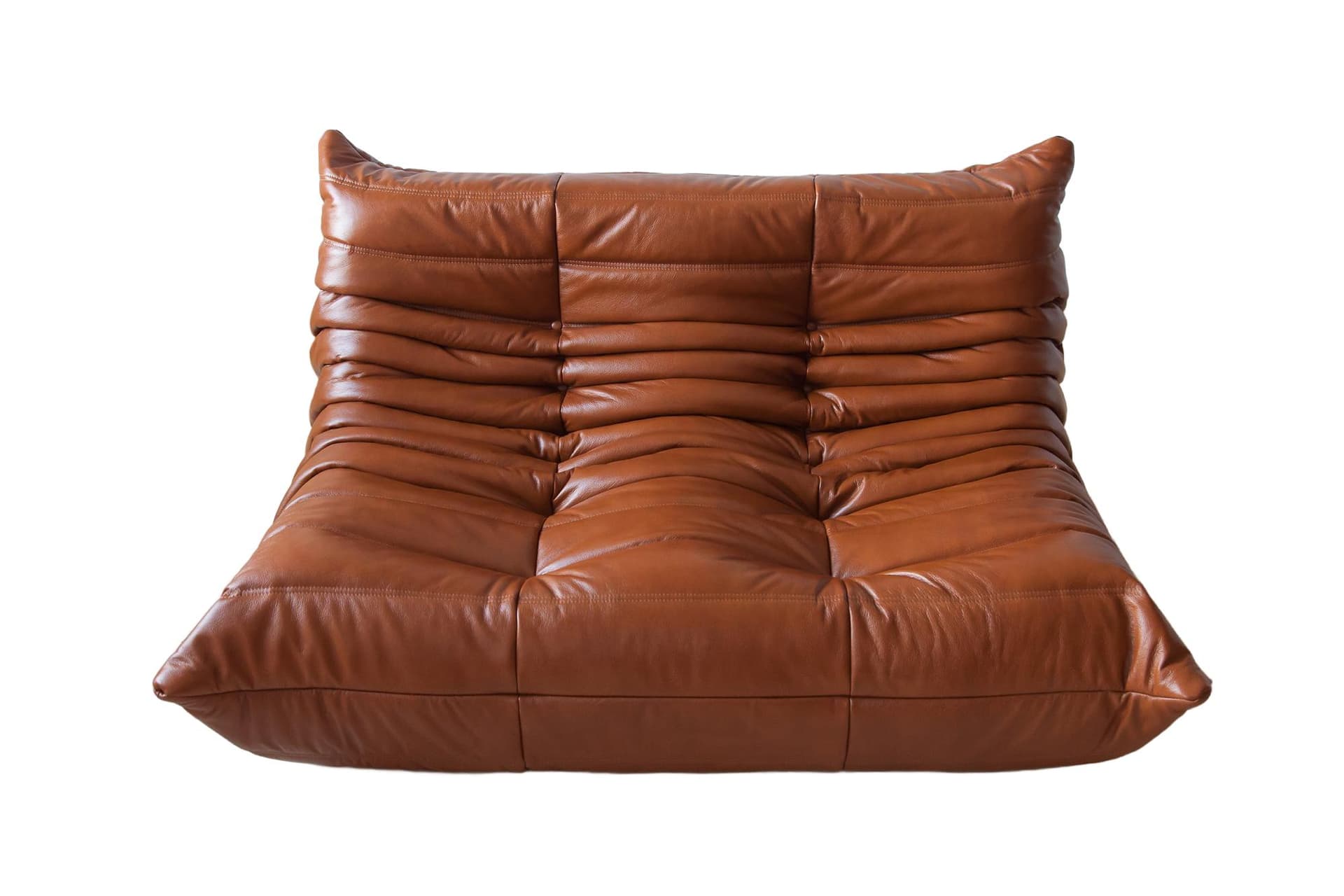 Sofa Togo dwuosobowa, skóra brązowa whisky