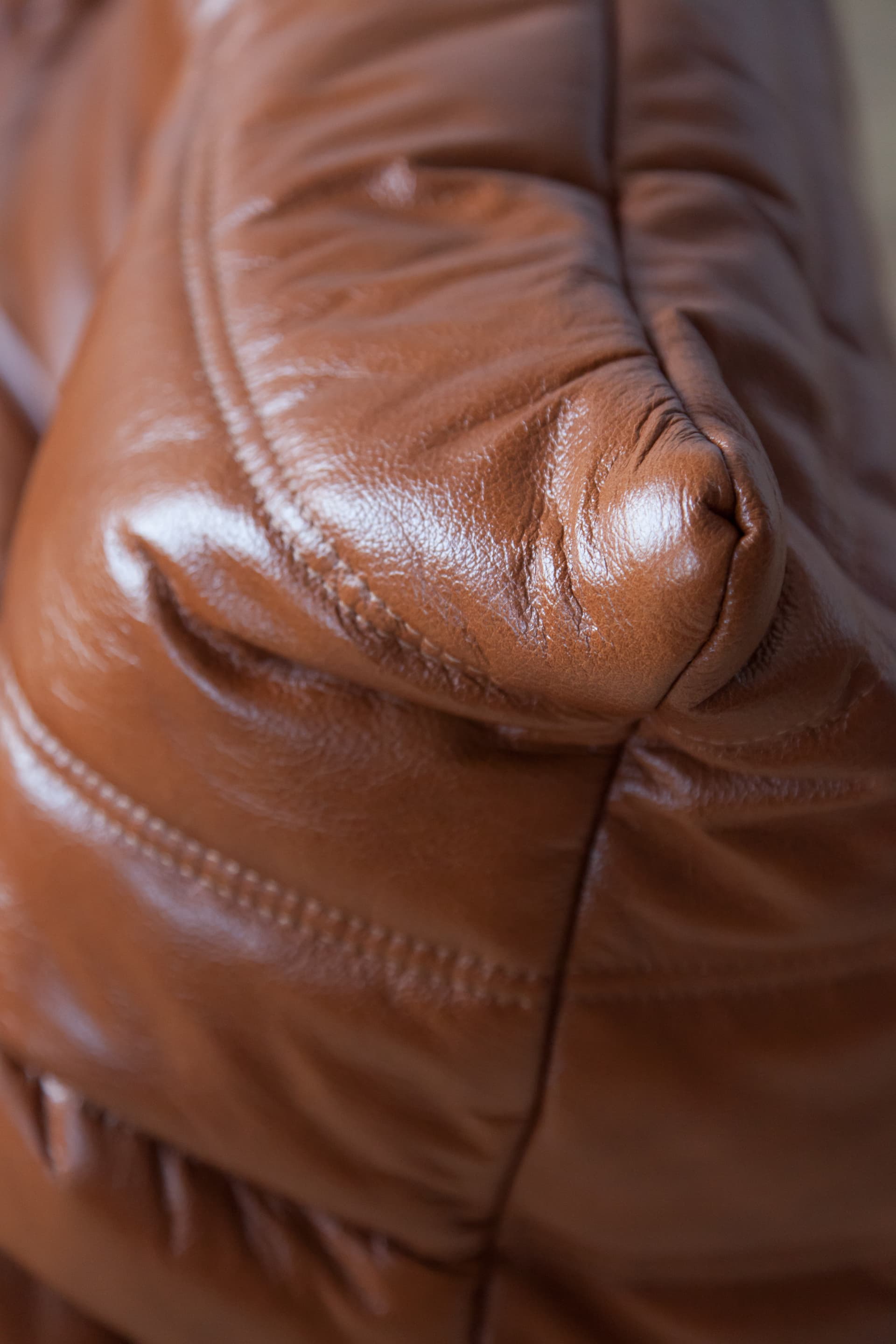 Sofa Togo trzyosobowa, skóra brązowa whisky - 165573