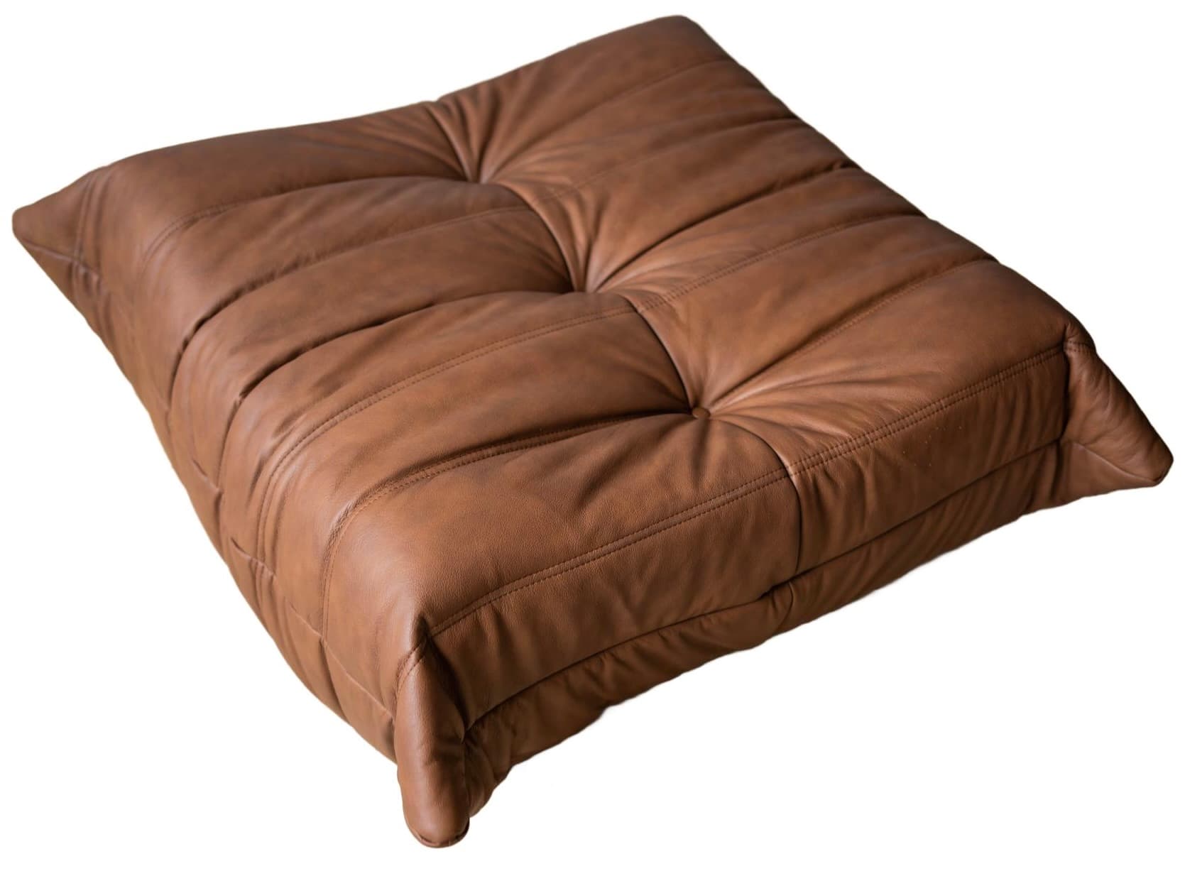 Podnóżek Togo, skóra brązowa folk - 59640