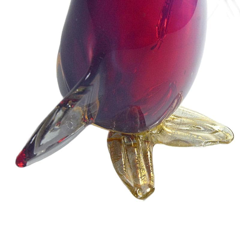 Różowa szklana figurka kaczki, proj. A. Seguso, Włochy, lata 60. - 6097