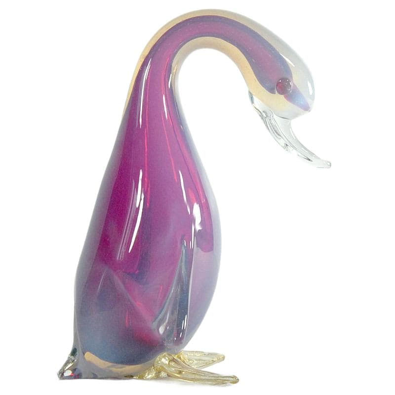 Różowa szklana figurka kaczki, proj. A. Seguso, Włochy, lata 60. - 6094