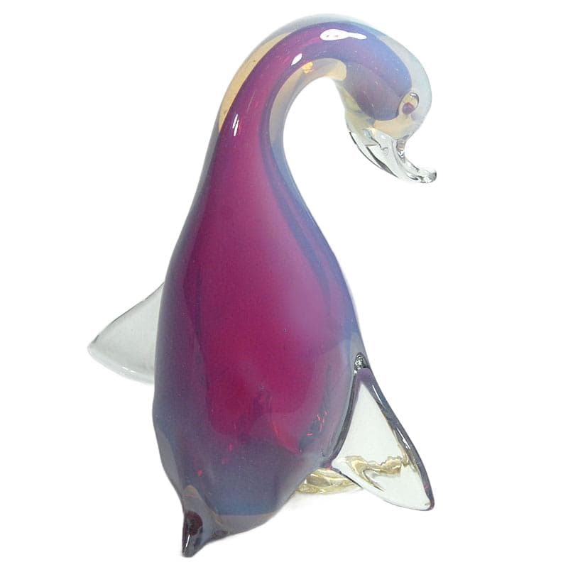 Różowa szklana figurka kaczki, proj. A. Seguso, Włochy, lata 60. - 6096