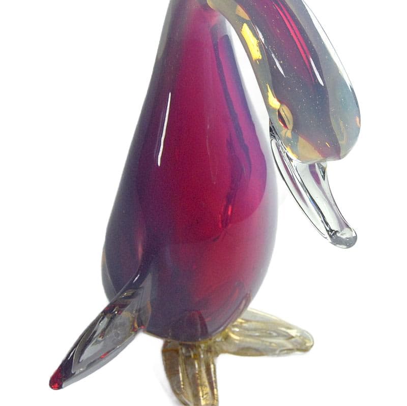 Różowa szklana figurka kaczki, proj. A. Seguso, Włochy, lata 60. - 6098