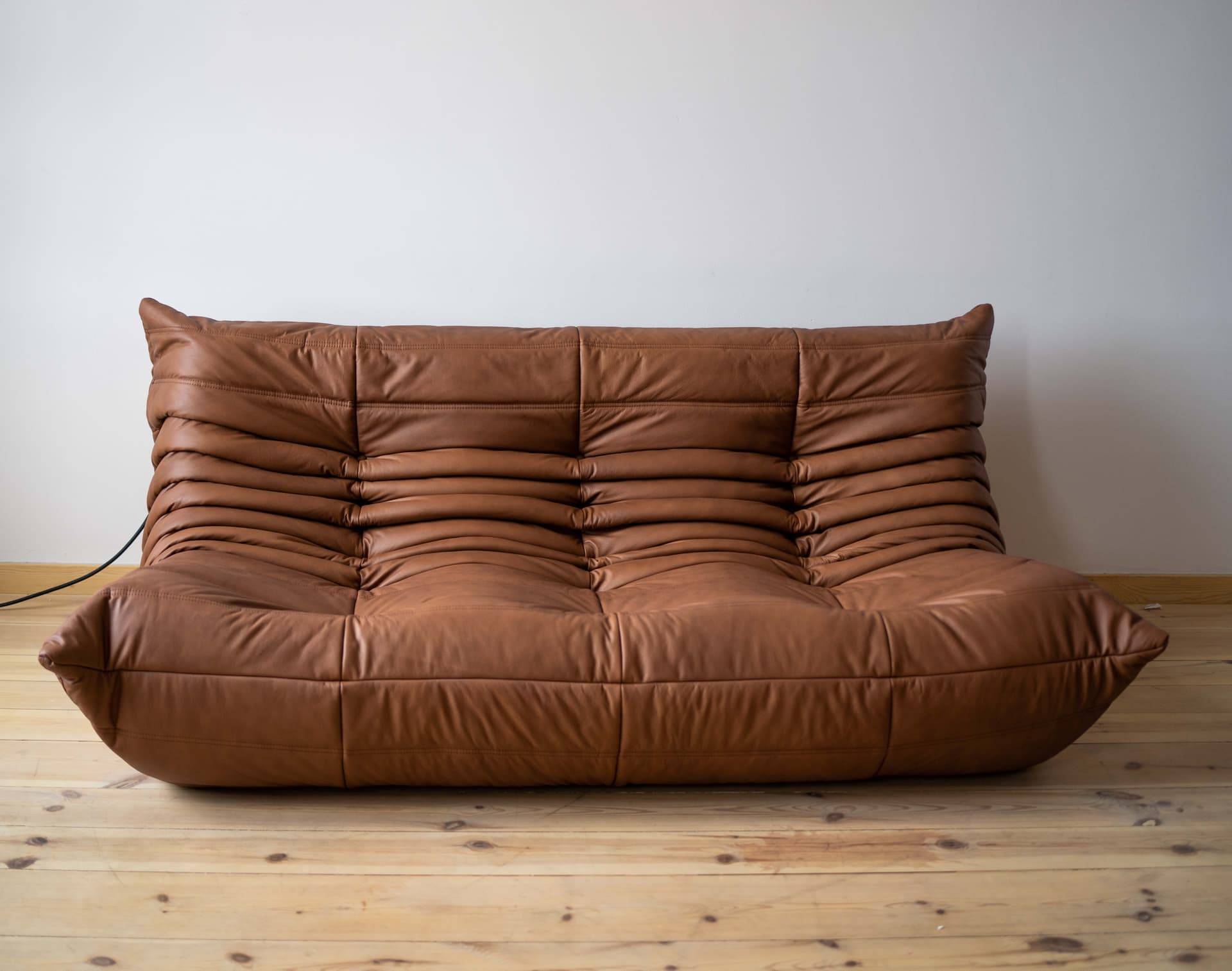 Sofa Togo trzyosobowa, skóra brązowa folk - 166120