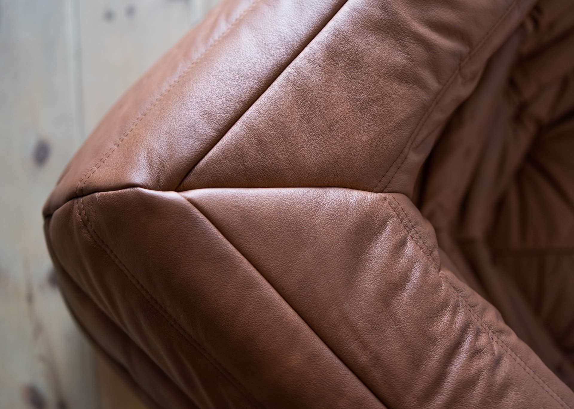 Narożnik Togo, skóra brązowa folk - 165489