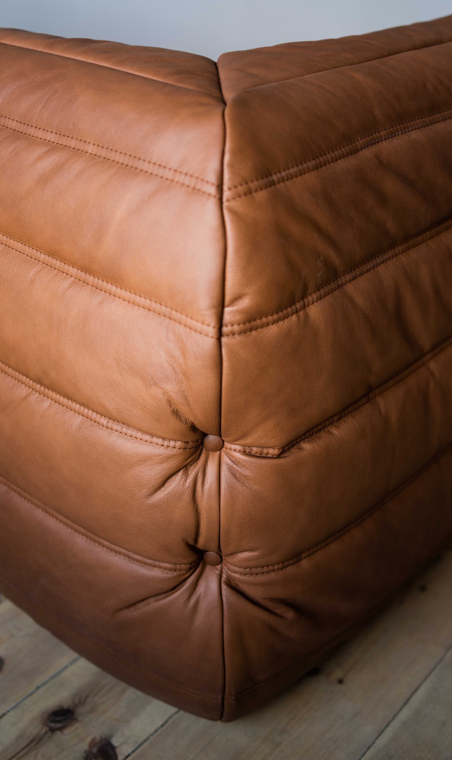 Narożnik Togo, skóra brązowa folk - 165493