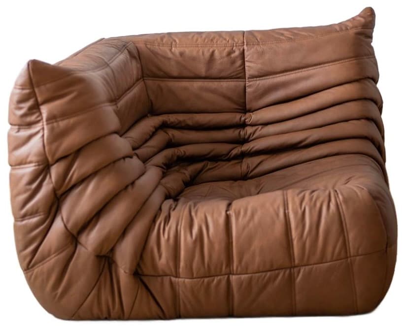 Narożnik Togo, skóra brązowa folk