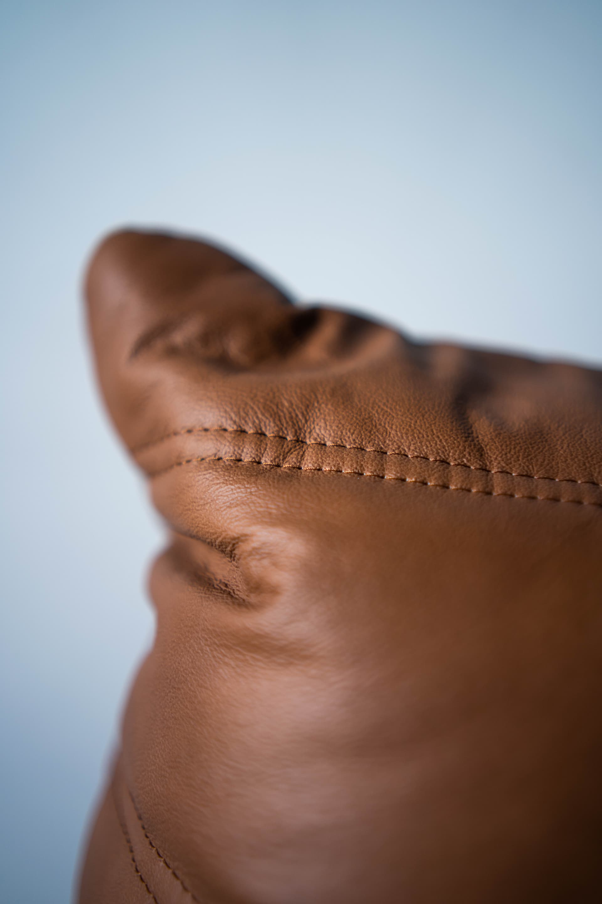 Fotel wypoczynkowy Togo z podnóżkiem, skóra brązowa folk - 165475