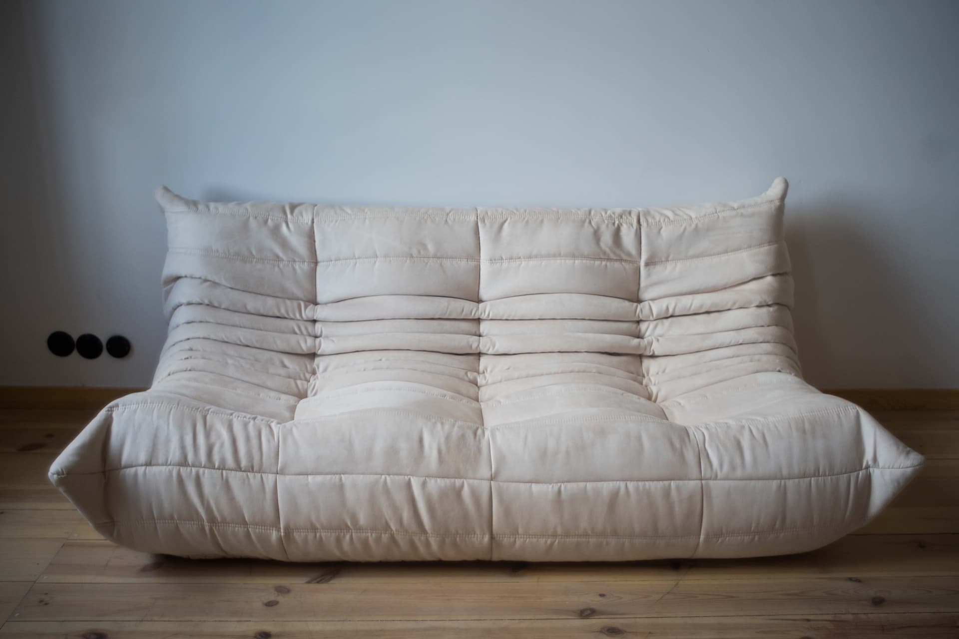 Sofa Togo trzyosobowa, velvet off-white - 166151