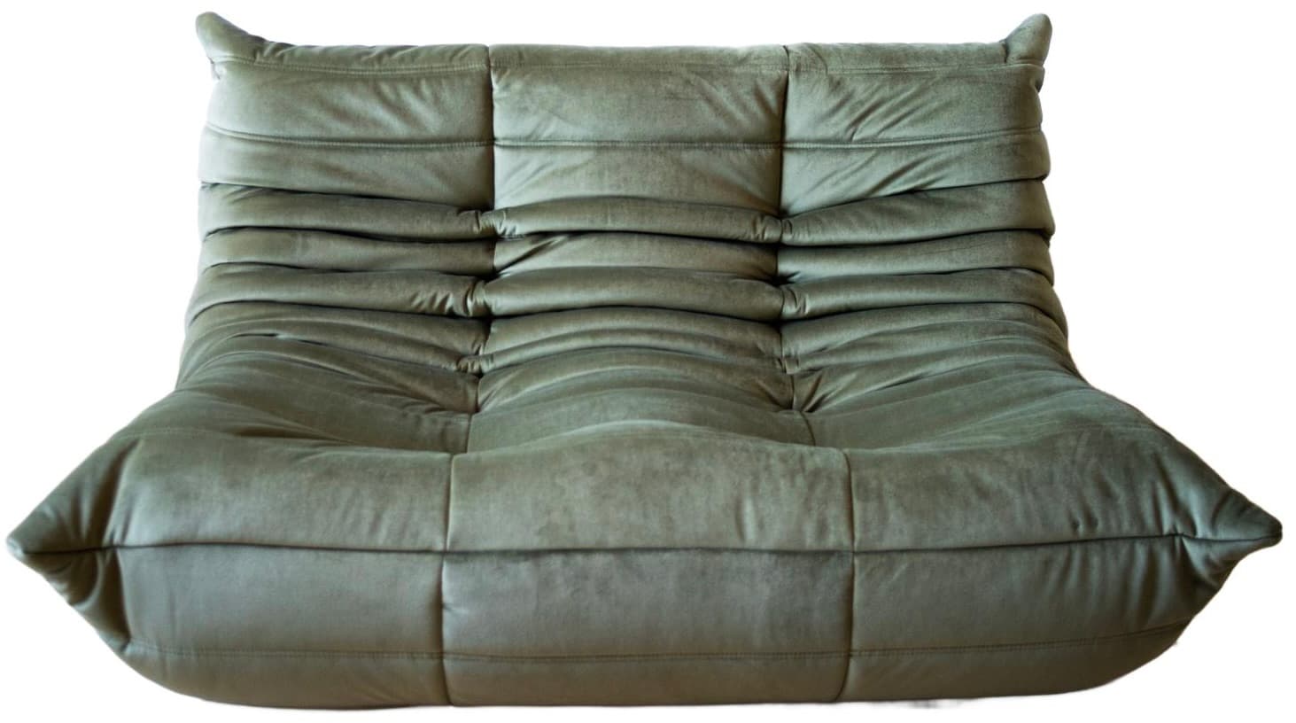 Sofa Togo dwuosobowa, velvet zielony khaki - 59499