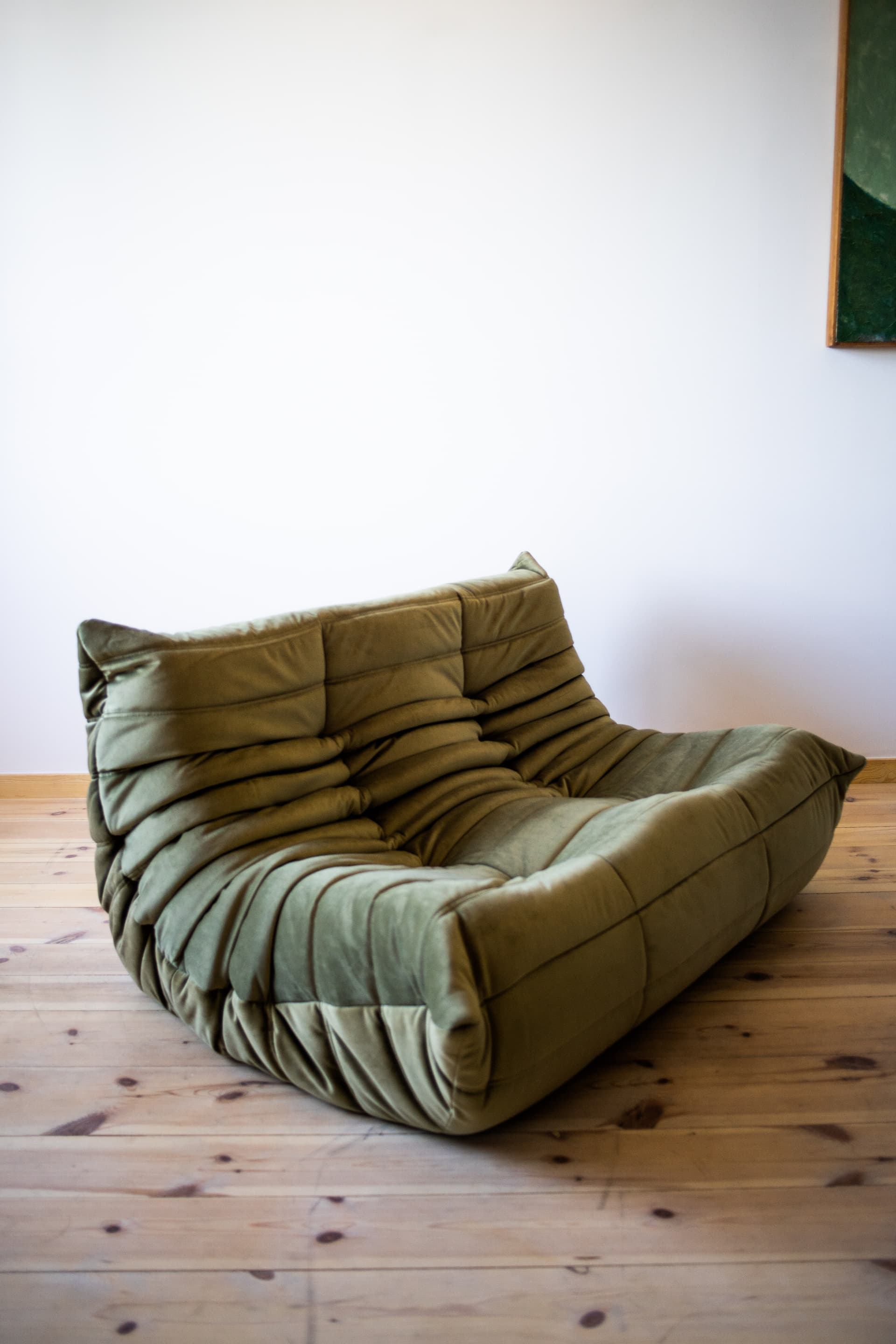 Sofa Togo dwuosobowa, velvet zielony khaki - 166315