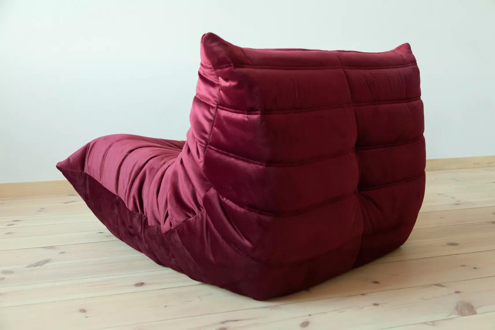 Fotel wypoczynkowy Togo z podnóżkiem, velvet bordowy - 166483