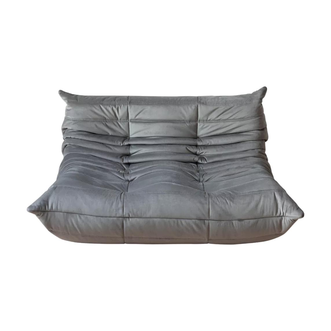Sofa Togo dwuosobowa, velvet szary srebrny