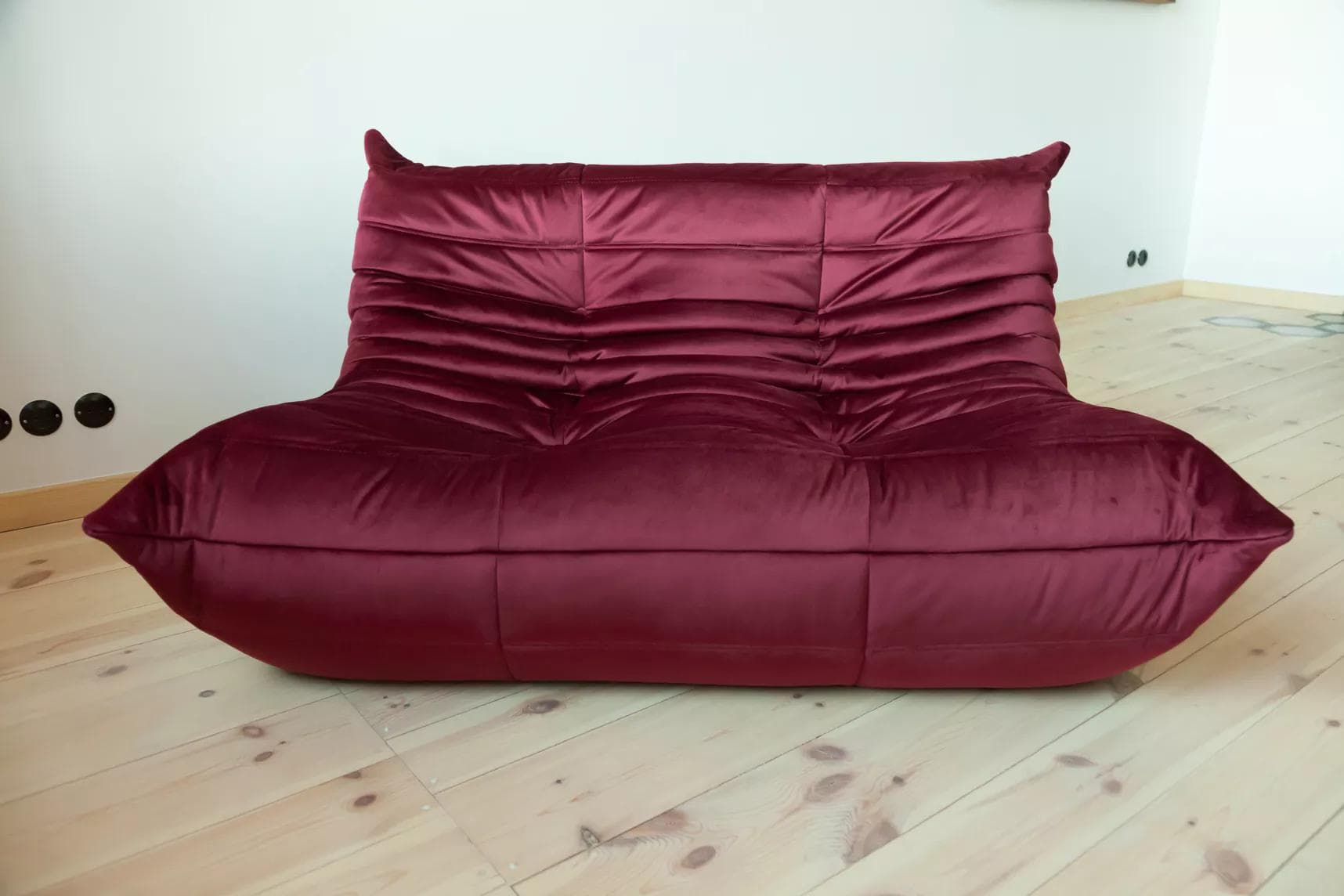 Sofa Togo dwuosobowa, velvet bordowy - 166278