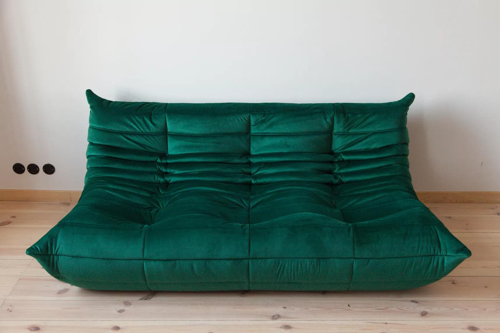 Sofa Togo trzyosobowa, velvet zielony szmaragd - 166457