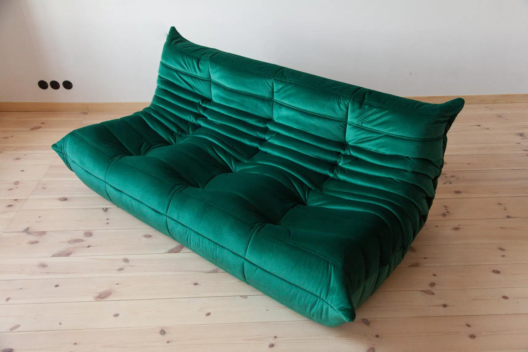 Sofa Togo trzyosobowa, velvet zielony szmaragd - 166446
