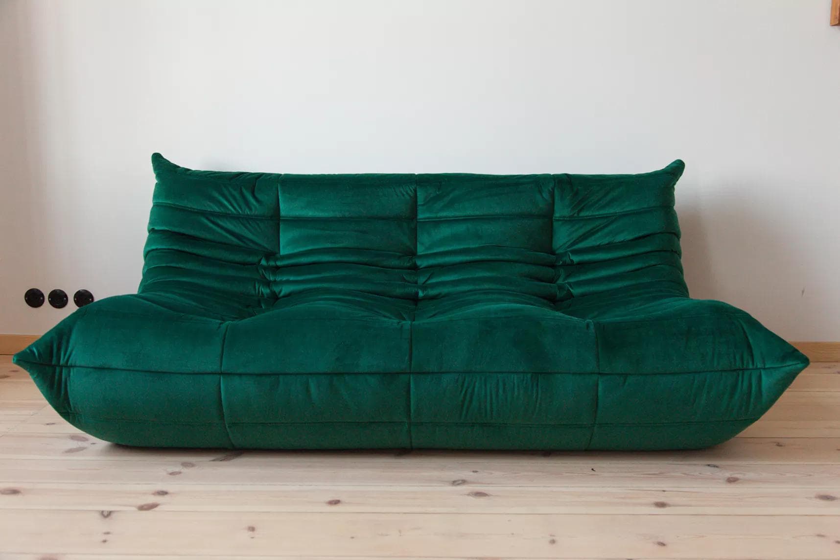 Sofa Togo trzyosobowa, velvet zielony szmaragd - 166445