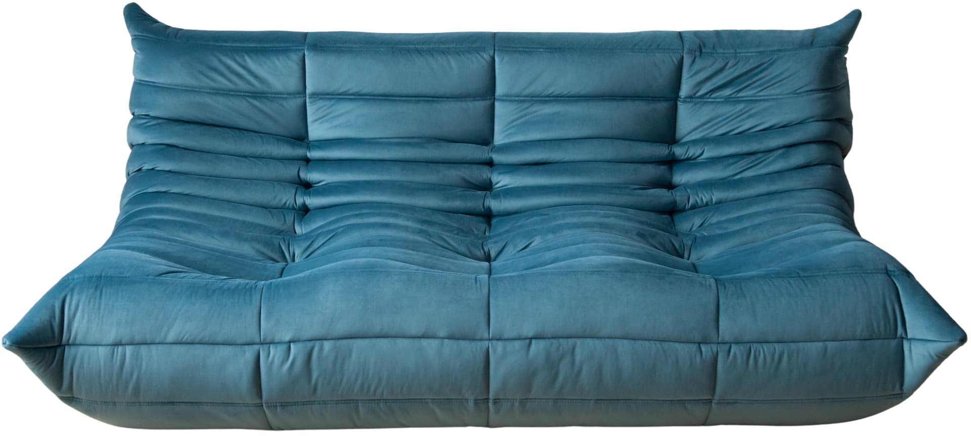 Sofa Togo trzyosobowa, velvet błękitny morski