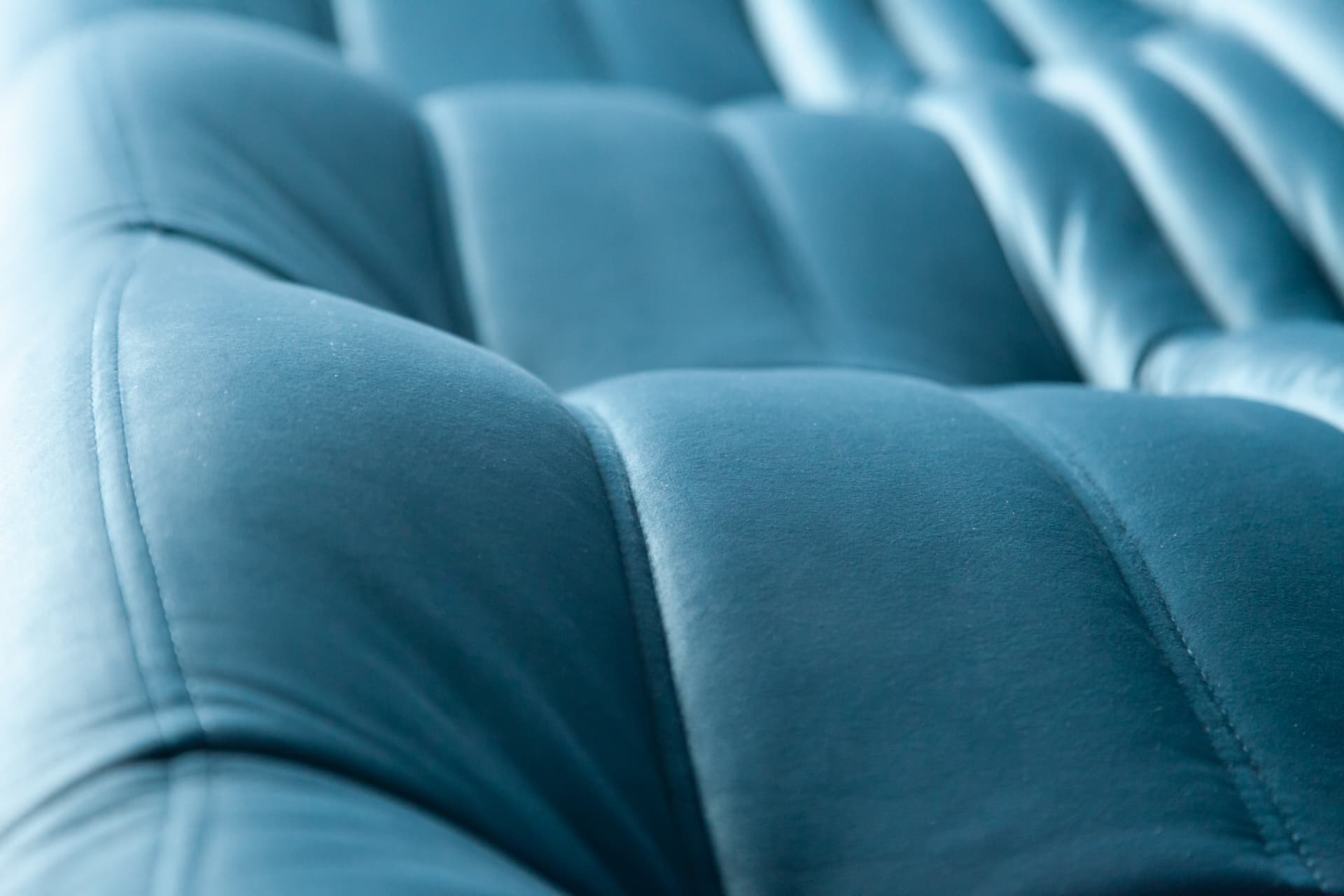 Sofa Togo trzyosobowa, velvet błękitny morski - 166465