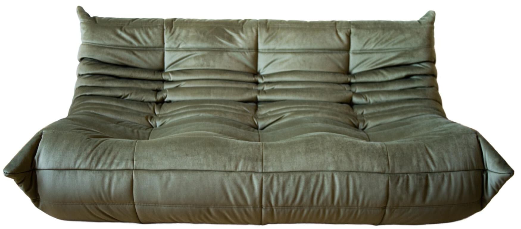 Sofa Togo trzyosobowa, velvet zielony khaki - 59517