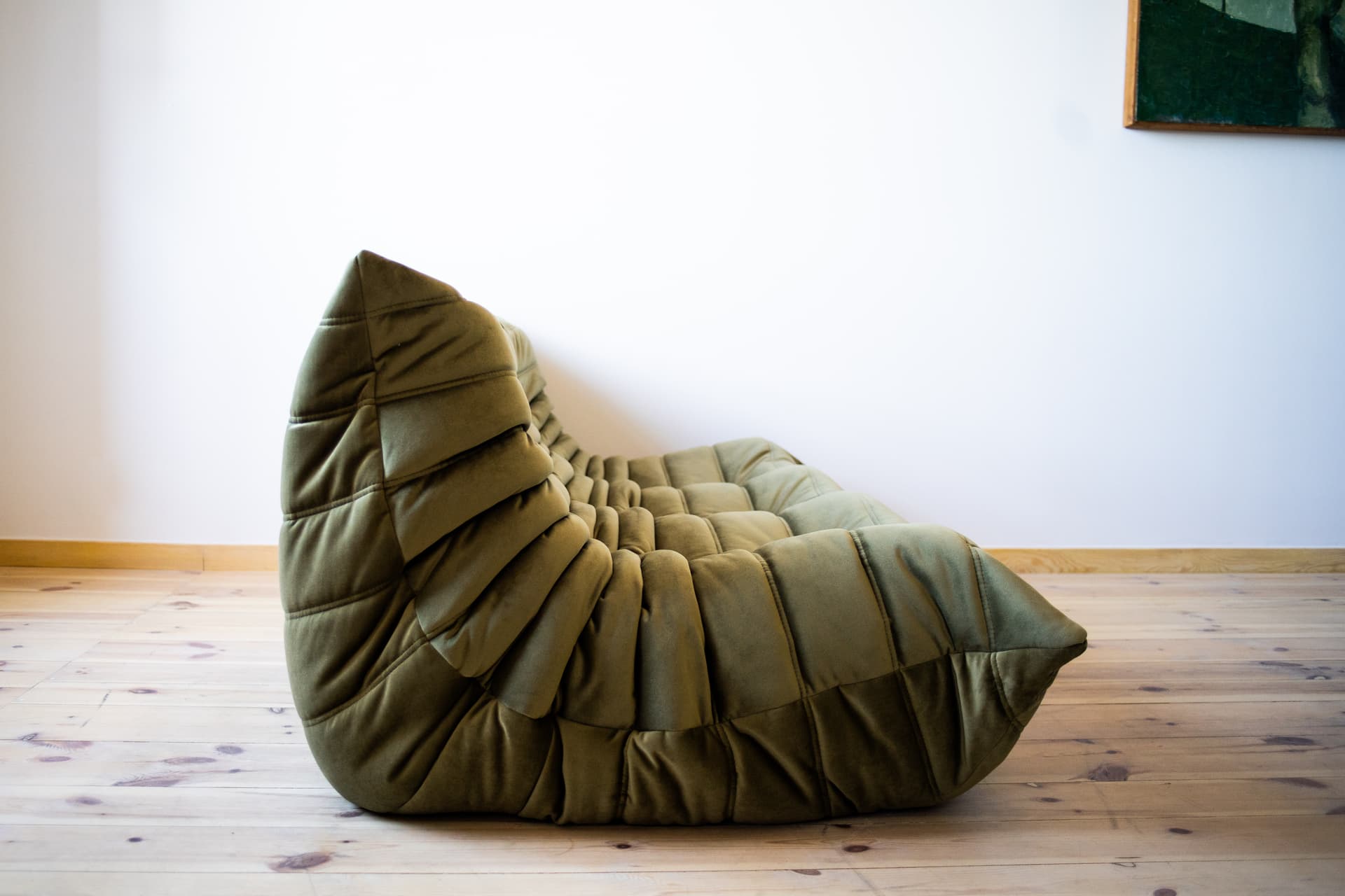 Sofa Togo trzyosobowa, velvet zielony khaki - 166477