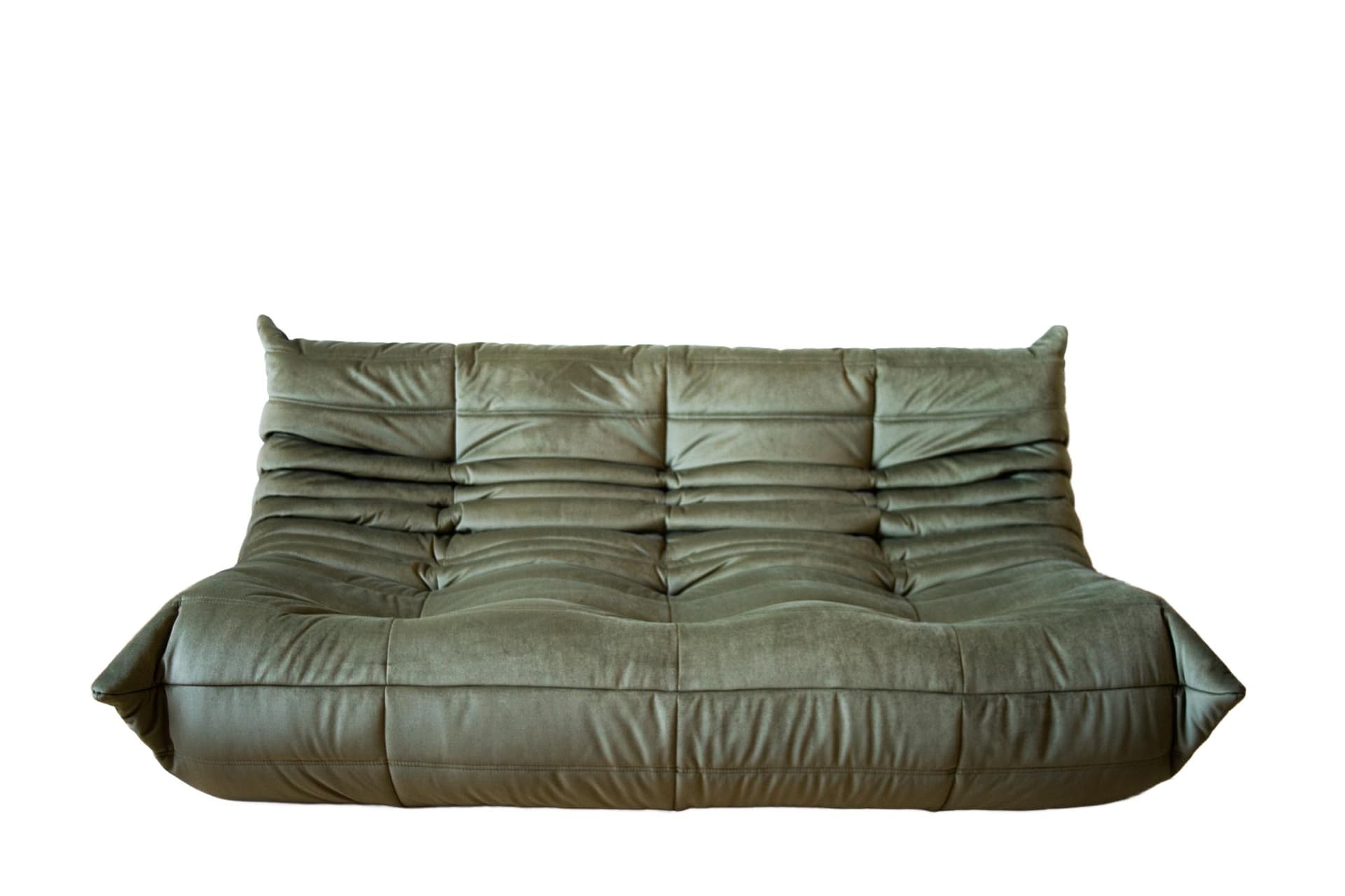 Sofa Togo trzyosobowa, velvet zielony khaki