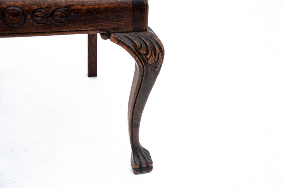 Ciemnobrązowy fotel w stylu Chippendale, bez projektanta, bez manufaktury, brak kraju produkcji, przełom XIX i XX wieku - 49679