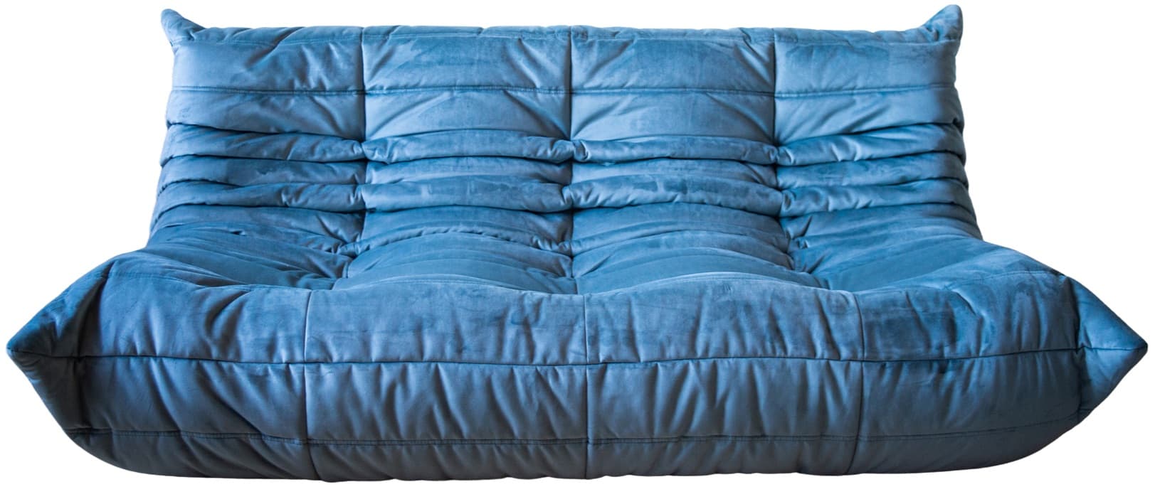 Sofa Togo trzyosobowa, velvet błękitny lazur - 65799
