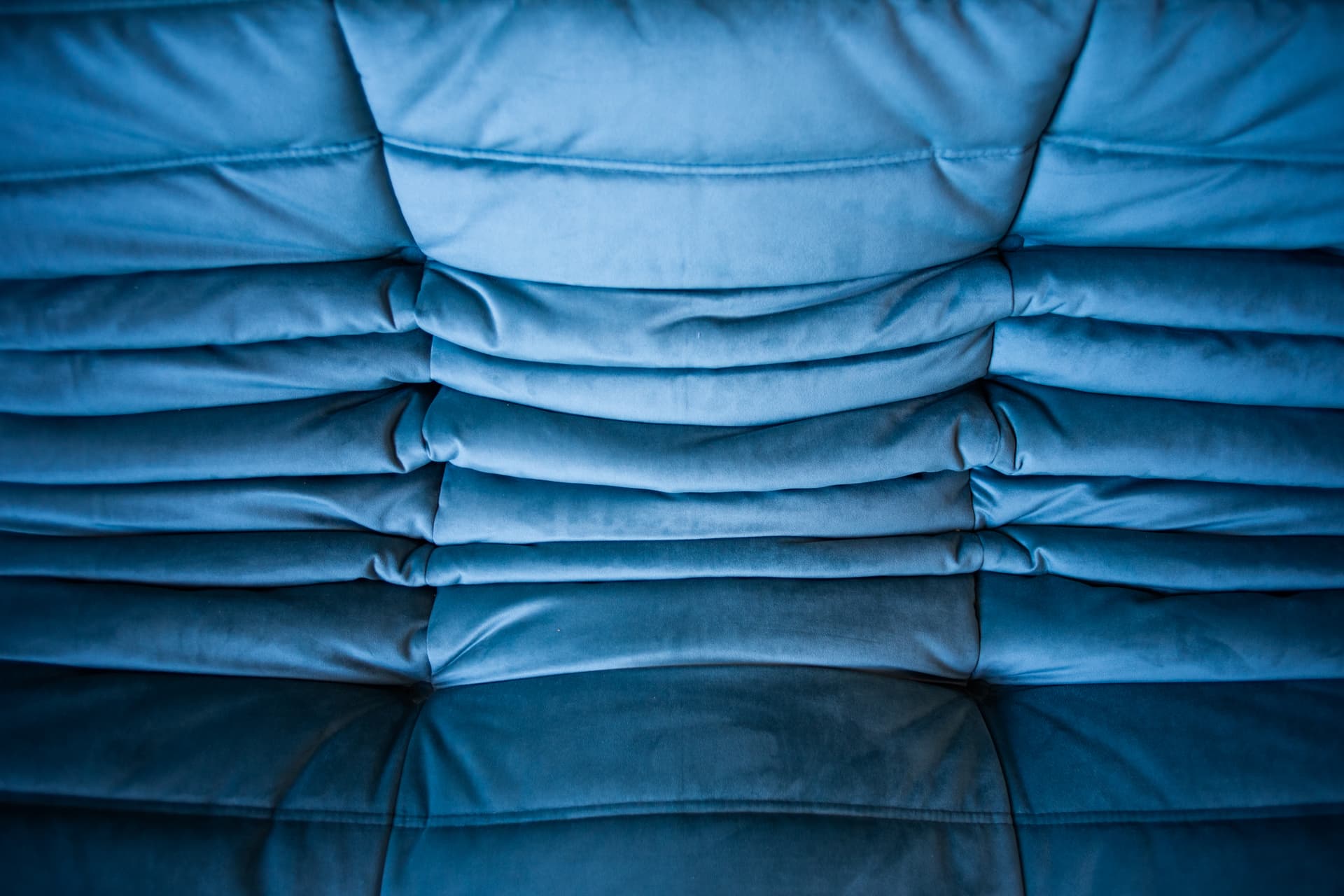 Sofa Togo trzyosobowa, velvet błękitny lazur - 166442