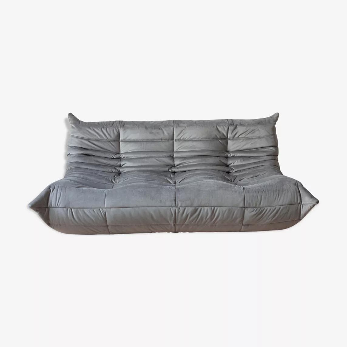 Sofa Togo trzyosobowa, velvet szary srebrny - 166375