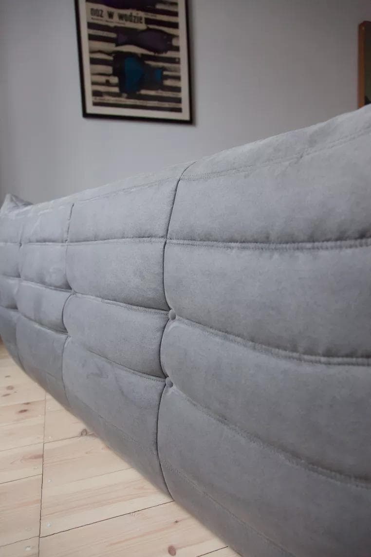 Sofa Togo trzyosobowa, mikrofibra szara - 166506