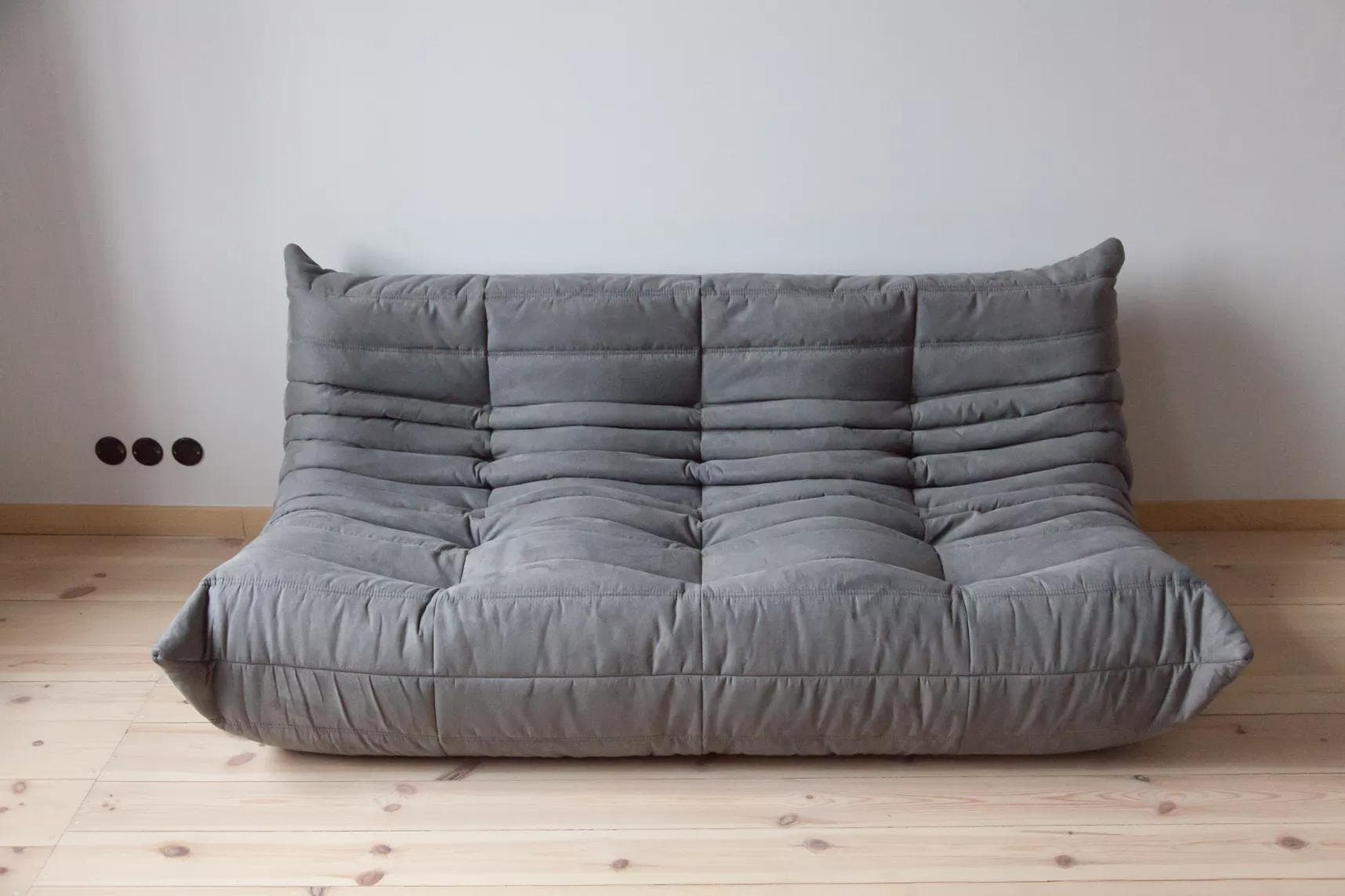 Sofa Togo trzyosobowa, mikrofibra szara - 166499