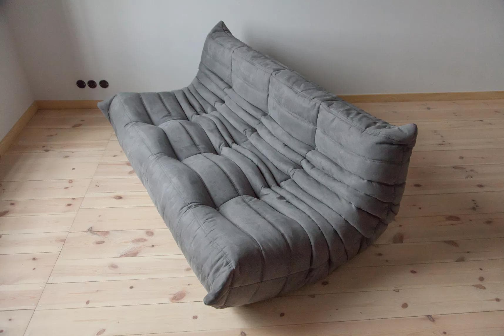 Sofa Togo trzyosobowa, mikrofibra szara - 166501