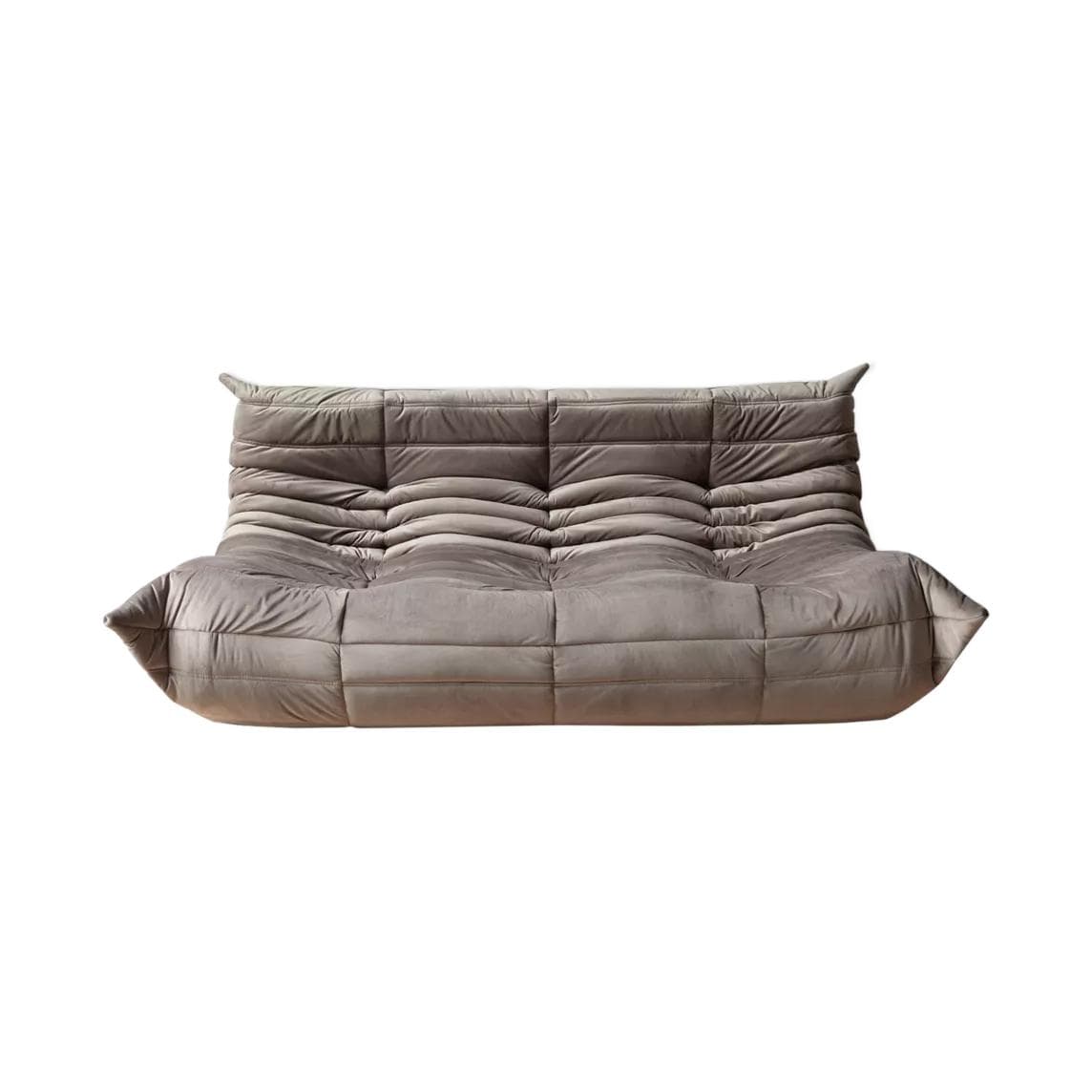 Sofa Togo trzyosobowa, velvet szary ciepły